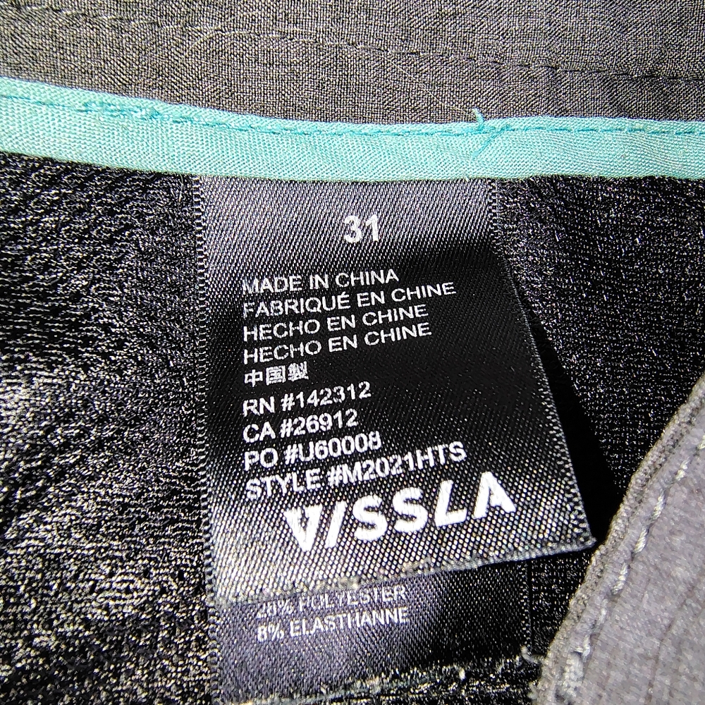 Vissla Shorts Mens Size 31 Gray Walkshorts Stretch Casual Quick Dry - Picture 8 of 13
